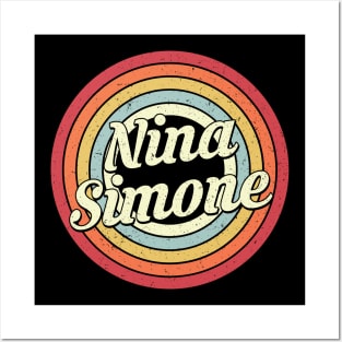 Nina Proud Name Retro Rainbow Tribute Posters and Art